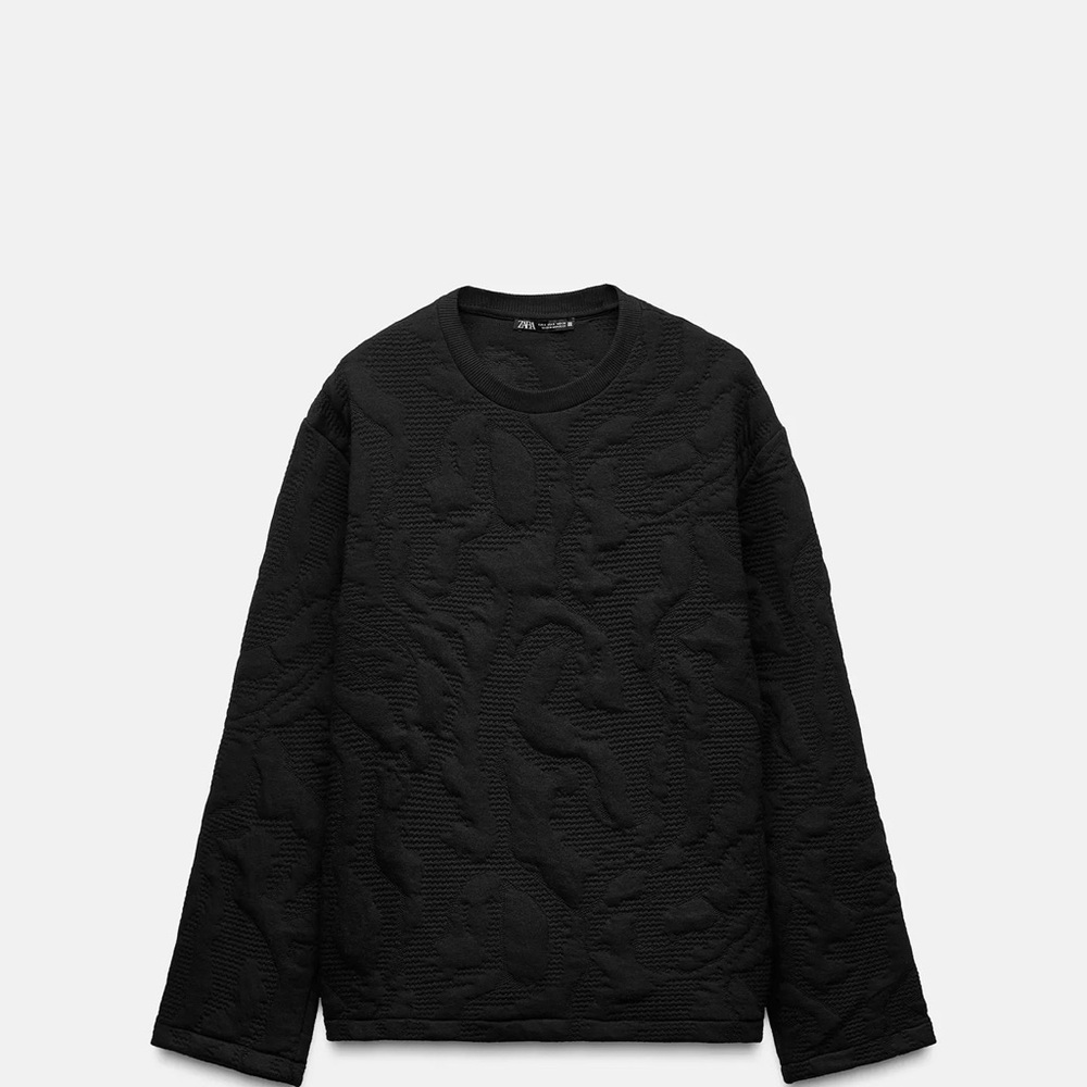 Zara Black Embossed Sweatshirt